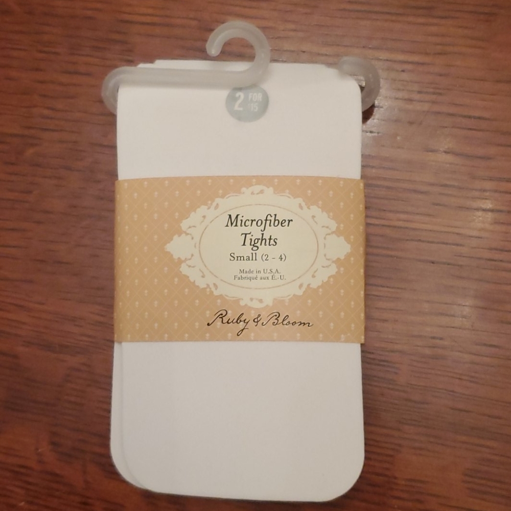 Ruby & Bloom Microfiber white tights small